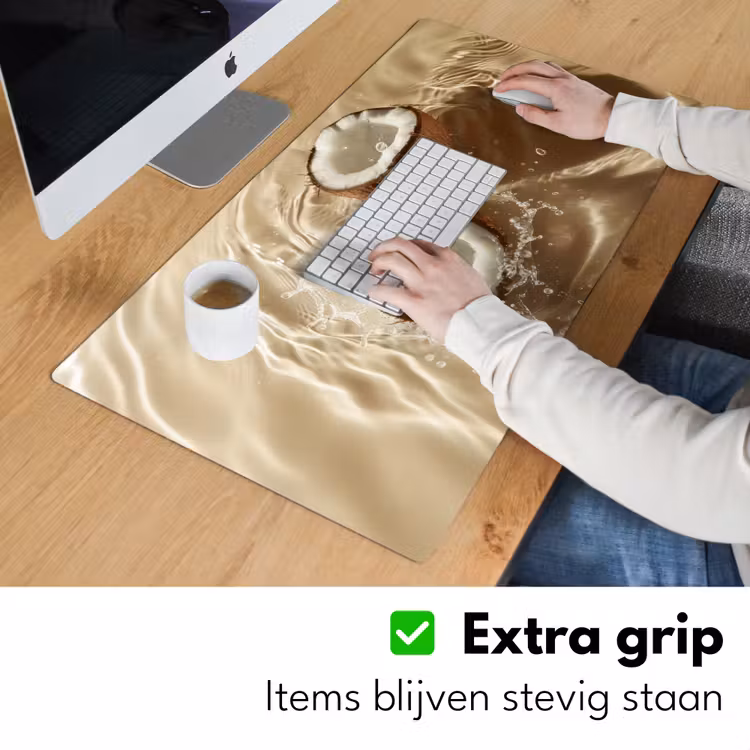 Kokosnoot - Water - Beige - Spetters Muismat XXL klein -sfeer3