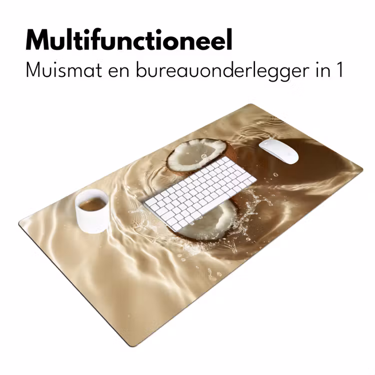 Kokosnoot - Water - Beige - Spetters Muismat XXL klein -sfeer4