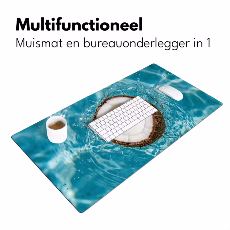 Kokosnoot - Water - Wit Muismat XXL klein -sfeer4