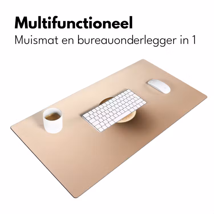 Koffie - Melkschuim - Lach - Beige Muismat XXL klein -sfeer4
