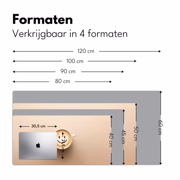 Koffie - Melkschuim - Lach - Beige Muismat XXL klein -sfeer5