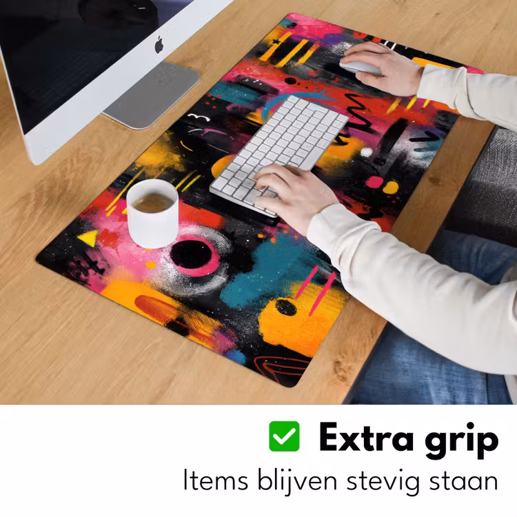 Kleurvlakken - Vormen - Kleurrijk - Abstract Muismat XXL klein -sfeer3