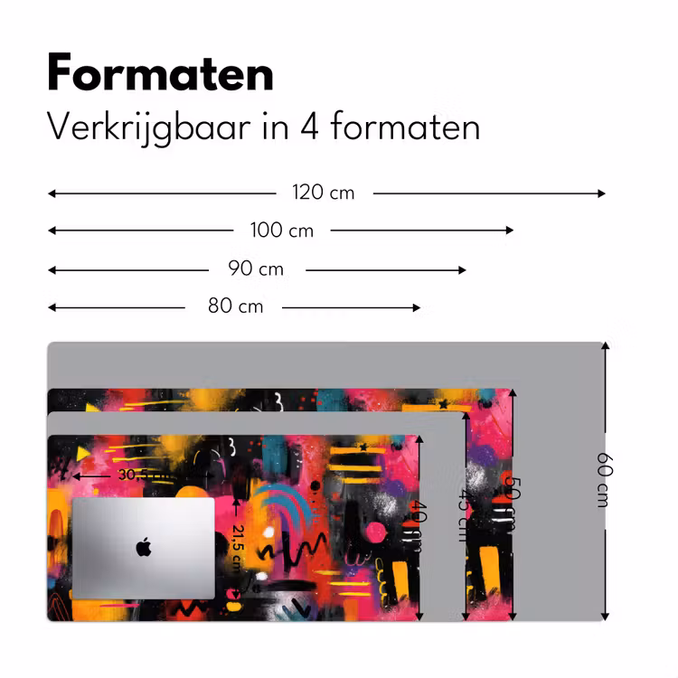 Kleurvlakken - Vormen - Kleurrijk - Abstract Muismat XXL klein -sfeer5