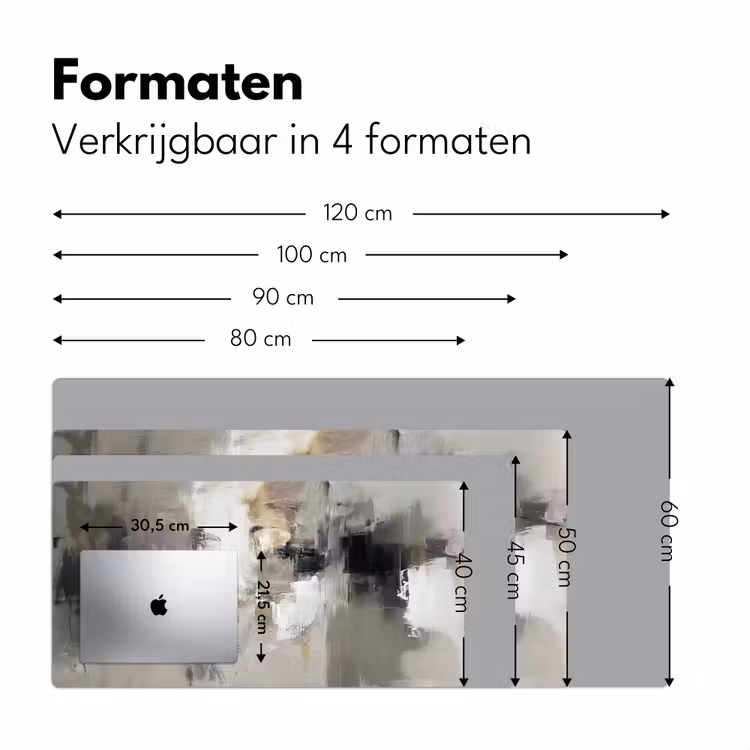 Kleurenpalet - Penseelstreken - Beige - Nevelig Muismat XXL klein -sfeer5