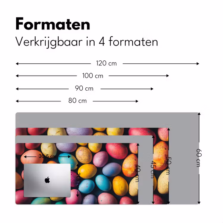 Kleurrijk - Paaseitjes - Spetters Muismat XXL klein -sfeer5