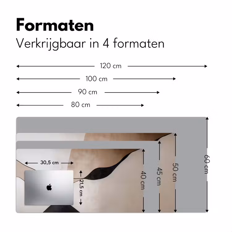 Contourlijnen - Abstracte landschap Muismat XXL klein -sfeer5