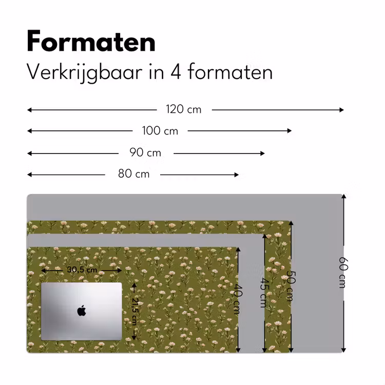 Landelijk - Bloemen - Groen Muismat XXL klein 681 -sfeer5