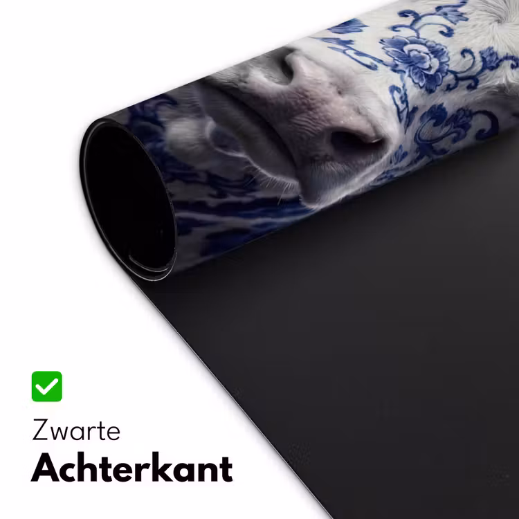Koe - Delfts - Blauw - Artistiek Muismat XXL klein -sfeer2
