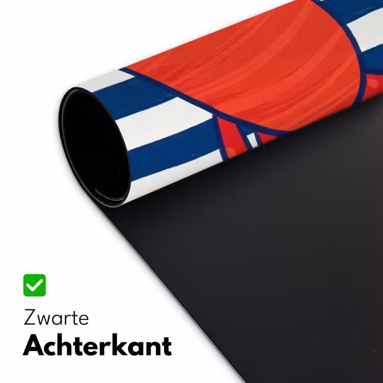Krab - Strepen - Zeeleven - Illustratie - Rood Muismat XXL klein -sfeer2