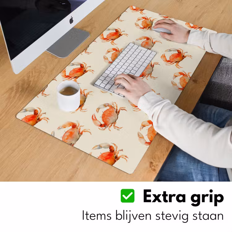 Krabben - Patroon - Oranje Muismat XXL klein 681 -sfeer3