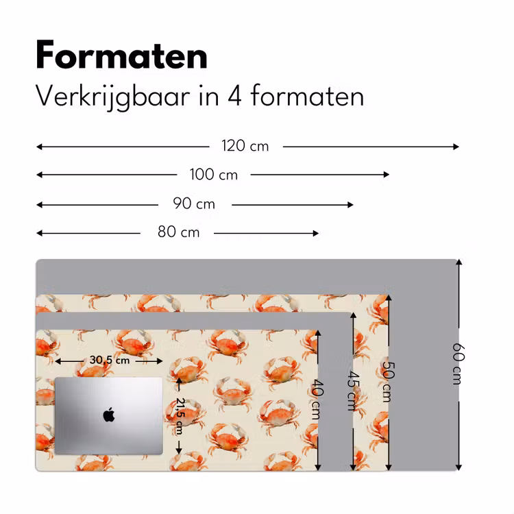 Krabben - Patroon - Oranje Muismat XXL klein 681 -sfeer5