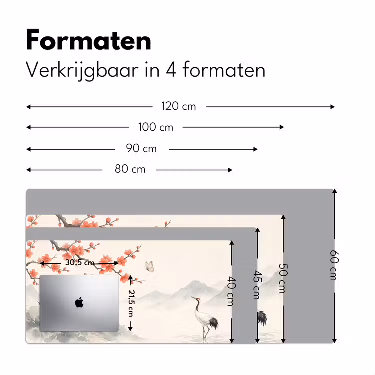 Kraanvogel - Azië - Klassiek Muismat XXL klein -sfeer5