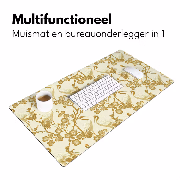 Kraanvogels - Kersenbloesem - Goud Muismat XXL klein 681 -sfeer4