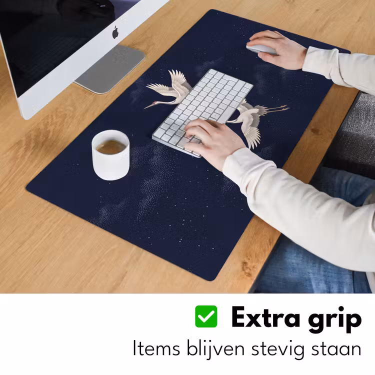 Kraanvogels - Nachthemel - Blauw Muismat XXL klein -sfeer3
