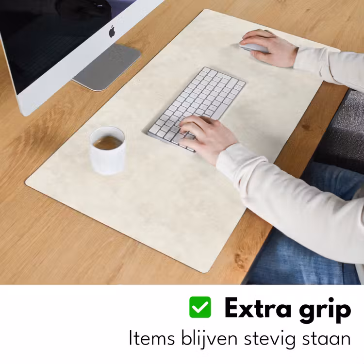Crème - Egaal - Beton Muismat XXL klein 681 -sfeer3