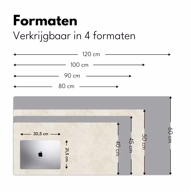 Crème - Egaal - Beton Muismat XXL klein 681 -sfeer5