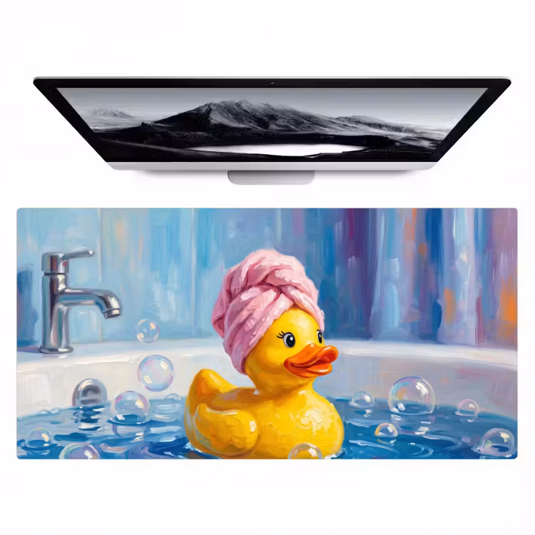 Creatief - Badeend - Kleurrijk Muismat XXL klein -zzz3d