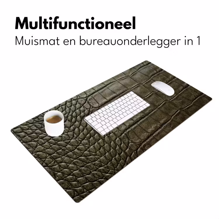 Krokodillenleer - Structuur - Groen Muismat XXL klein -sfeer4