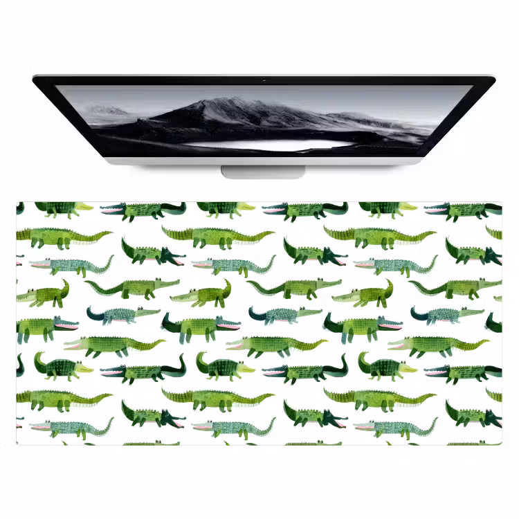 krokodillen - Speels - Groen Muismat XXL klein 681 -zzz3d