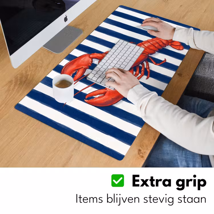Schaaldier - Kreeft - Marine - Illustratie - Rood Muismat XXL klein -sfeer3