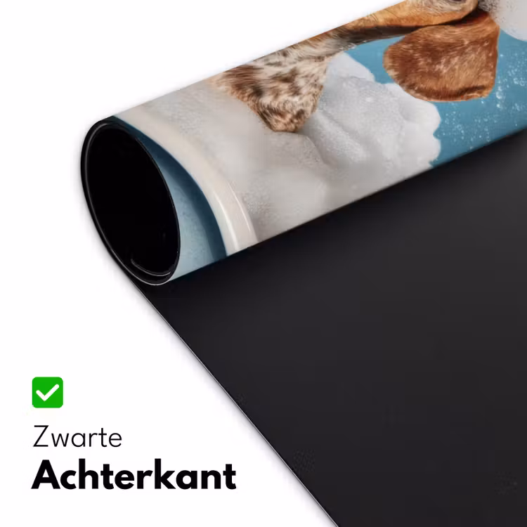 Teckel - Bad - Schuim - Waterdruppels Muismat XXL klein -sfeer2