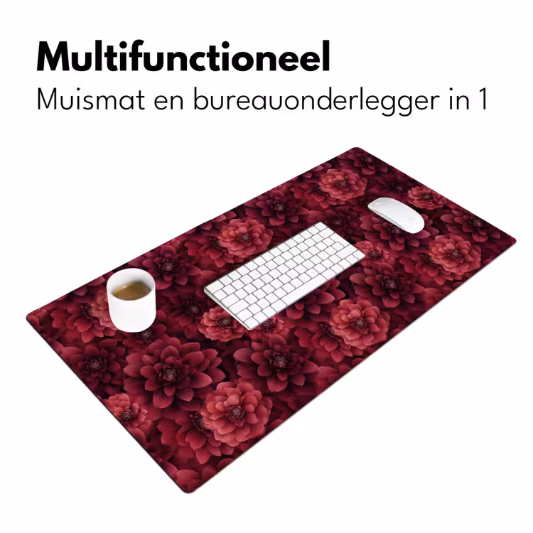 Dahlias - Bloemen - Rood Muismat XXL klein 681 -sfeer4