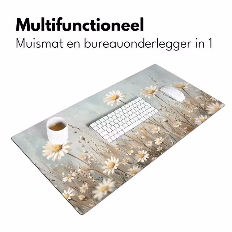 Madelief - Illustratie - Wit Muismat XXL klein -sfeer4