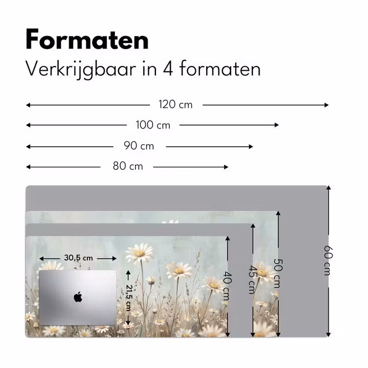 Madelief - Illustratie - Wit Muismat XXL klein -sfeer5