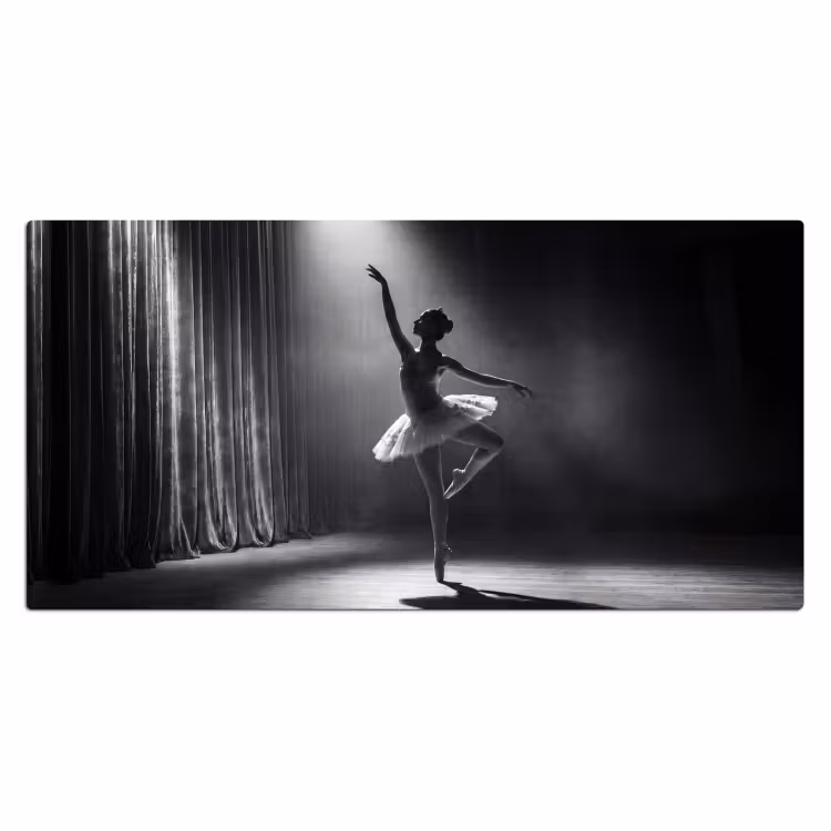 Danser - Podium - Zwart-wit - Kunst - Klassiek Muismat XXL klein -3d_leeg