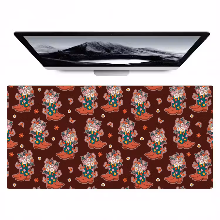 Donker - Cowboy - Laars - Patroon Muismat XXL klein 681 -zzz3d