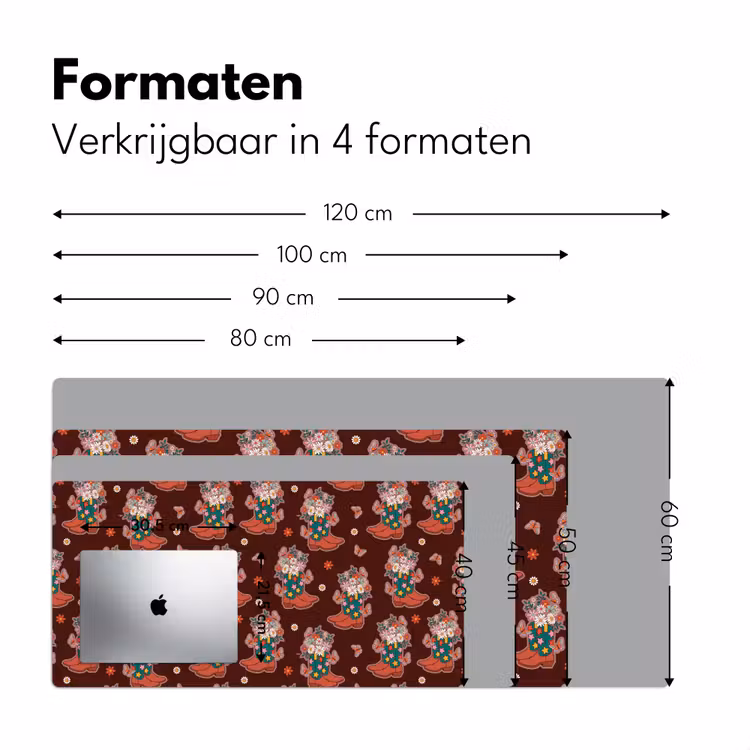 Donker - Cowboy - Laars - Patroon Muismat XXL klein 681 -sfeer5