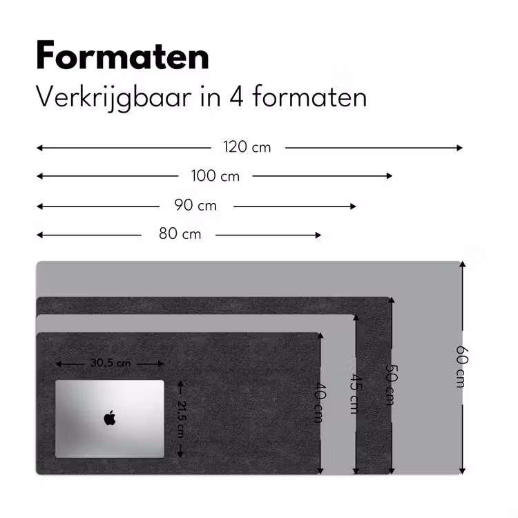 Donkergrijs - Asfaltstructuur - Ruw Muismat XXL klein 681 -sfeer5