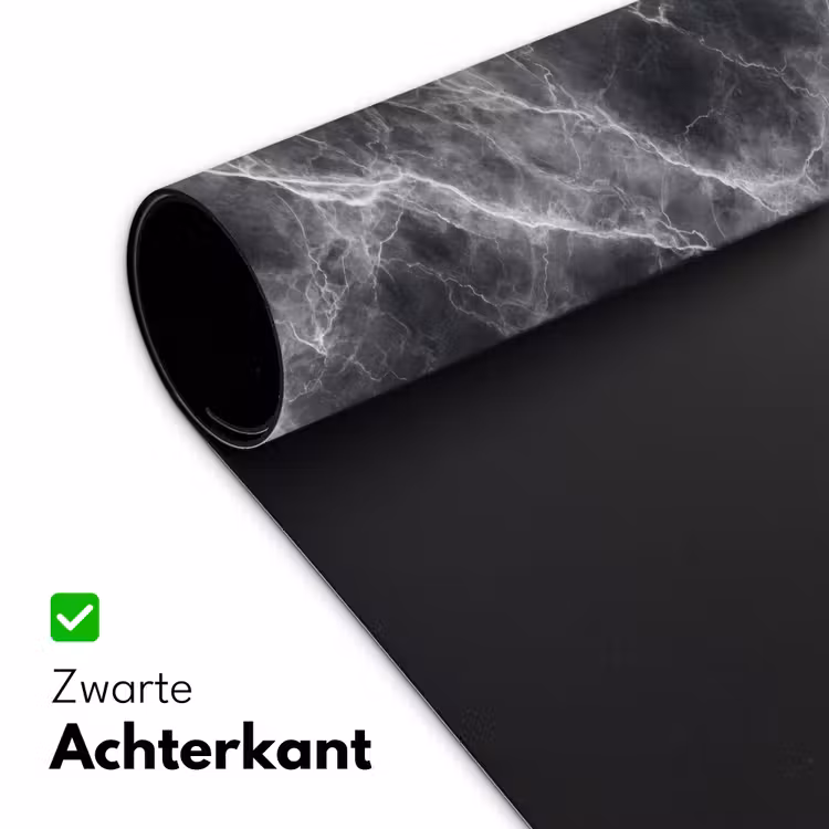 Donkergrijs - Bliksem - Marmer Muismat XXL klein 681 -sfeer2