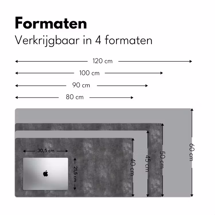 Donkergrijs - Ruw - Beton Muismat XXL klein 681 -sfeer5