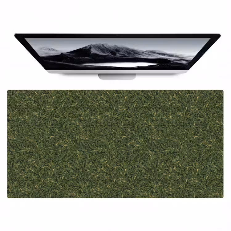 Donker - Groen - Krullend - Botanisch Muismat XXL klein 681 -zzz3d