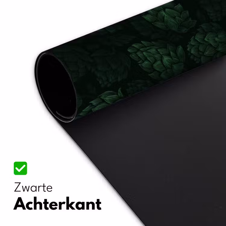 Donker - Groen - Hopbellen - Botanisch - Illustratie Muismat XXL klein 681 -sfeer2