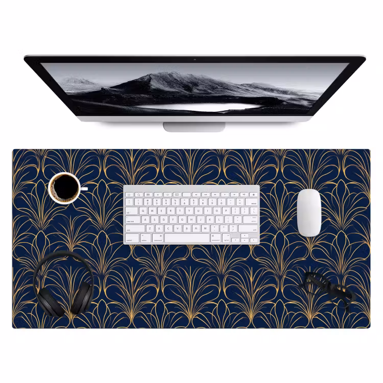 Deco - Waaier - Blauw Muismat XXL klein 681 -3d