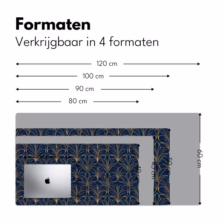Deco - Waaier - Blauw Muismat XXL klein 681 -sfeer5