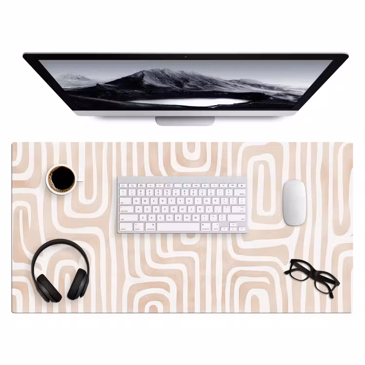 Decoratief - Labyrint - Beige Muismat XXL klein -3d