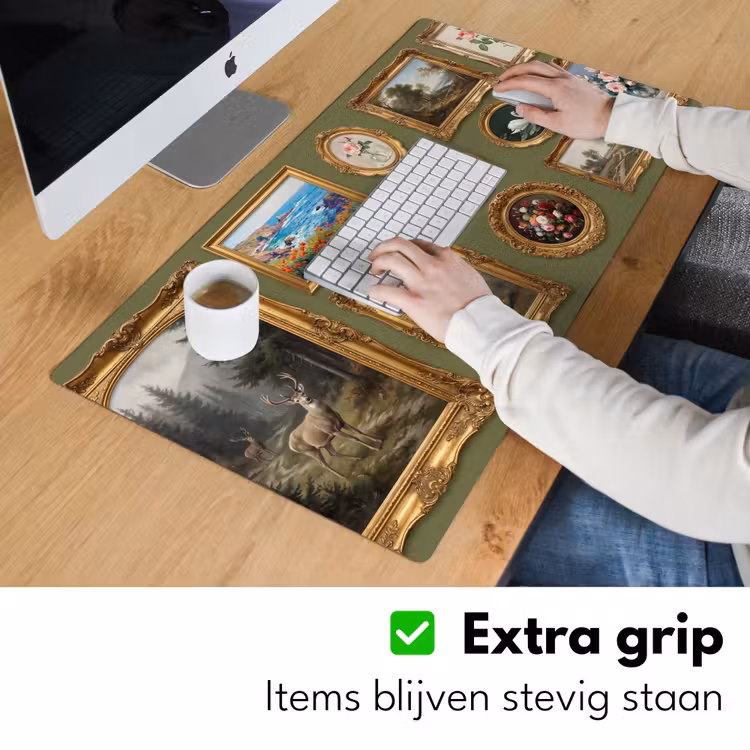 Hert - Bos - Natuur - Klassiek - Dieren Muismat XXL klein -sfeer3
