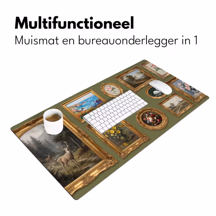 Hert - Bos - Natuur - Klassiek - Dieren Muismat XXL klein -sfeer4