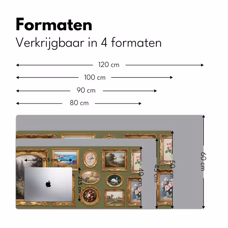 Hert - Bos - Natuur - Klassiek - Dieren Muismat XXL klein -sfeer5