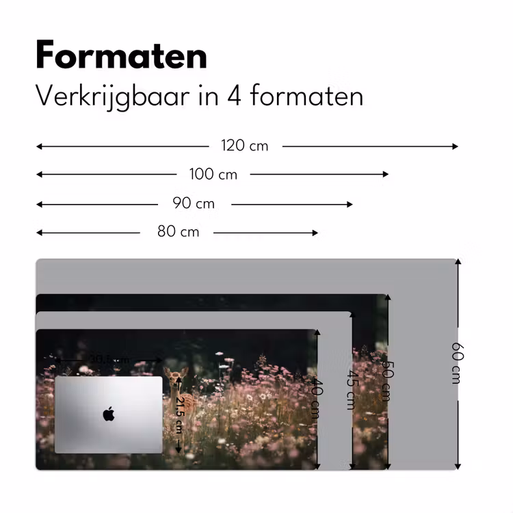 Hert - Wilde bloemen - Bos Muismat XXL klein -sfeer5