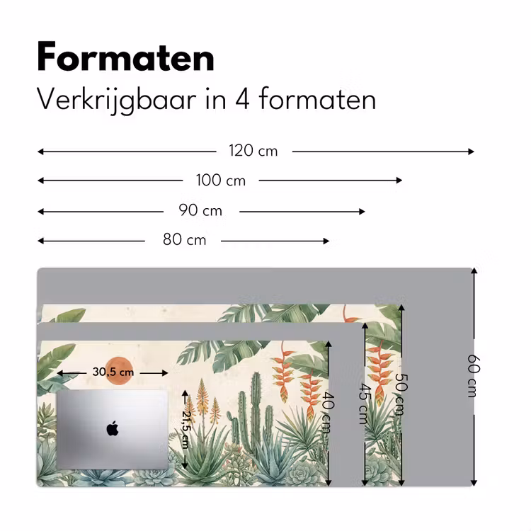 Woestijn - Planten - Groen Muismat XXL klein -sfeer5