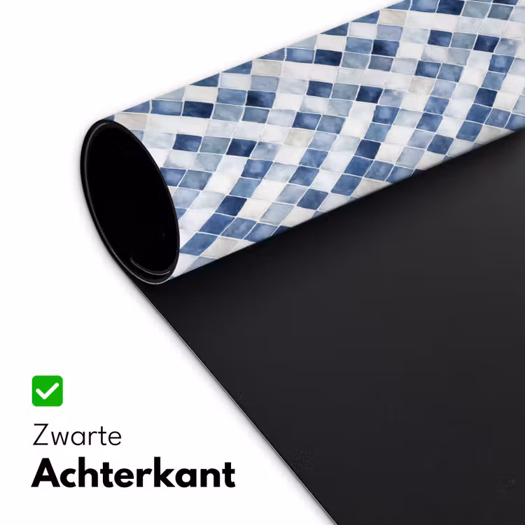 Diamant - Patroon - Blauw - Wit Muismat XXL klein 681 -sfeer2