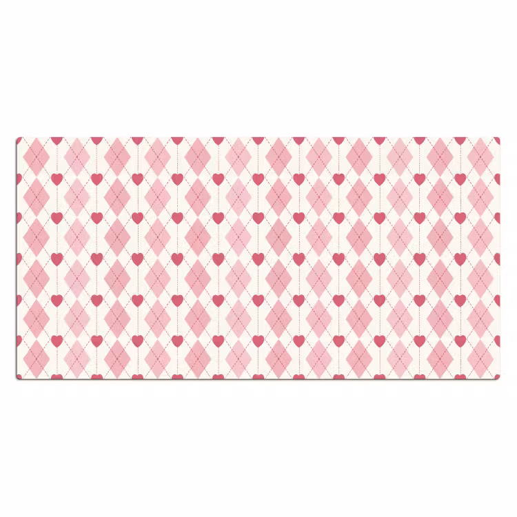 Ruiten - Klassiek - Roze - Wit Muismat XXL klein 681 -3d_leeg