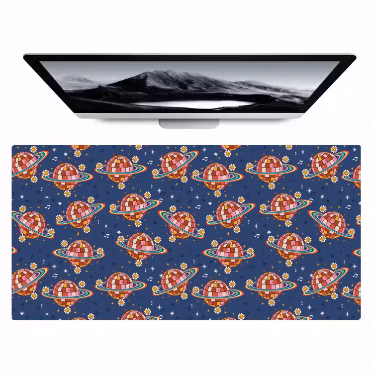 Disco - Blauw - Patroon Muismat XXL klein 681 -zzz3d