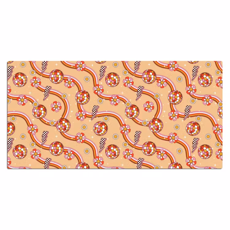 Disco - Patroon - Lijnen Muismat XXL klein 681 -3d_leeg