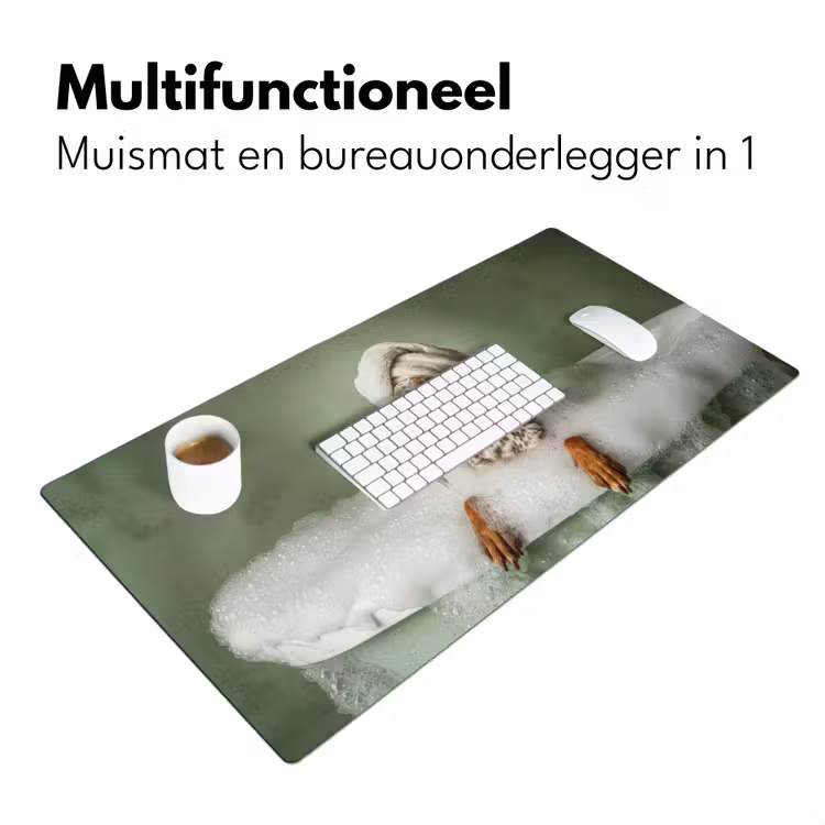 Hond - Bad - Champagne - Handdoek Muismat XXL klein -sfeer4