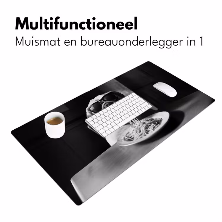 Hond - Bulldog - Pasta - Bril - Stoer - Dieren Muismat XXL klein -sfeer4